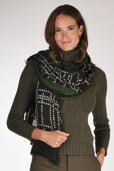 Sciarpa Stampata Nero Donna