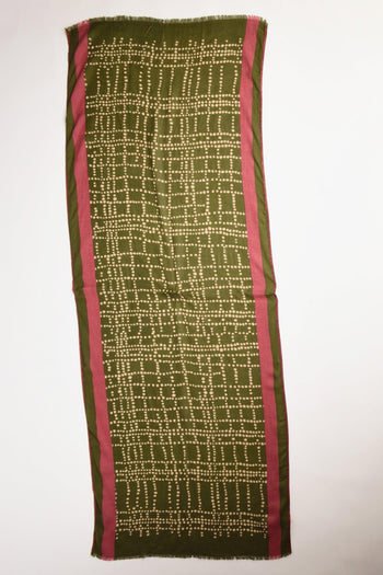 Sciarpa Stampata Verde Donna - 3