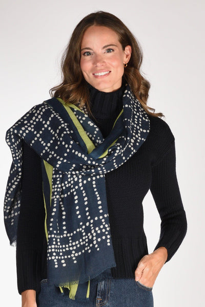 Sciarpa Stampata Blu Donna