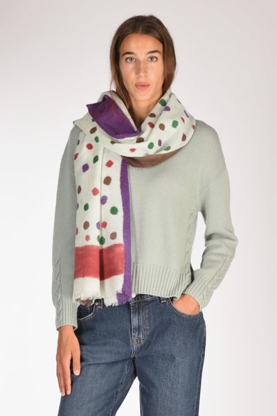 Sciarpa Stampata Bianco/multicolor Donna