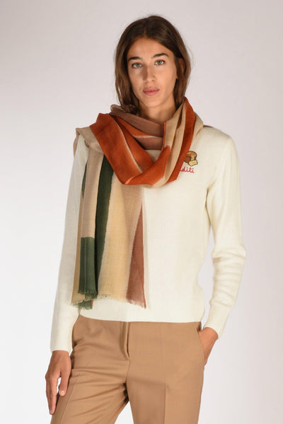 Sciarpa Stampata Beige/multicolor Donna