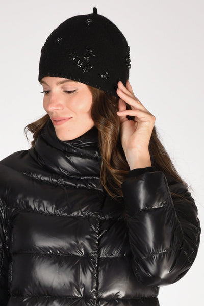 Cappello Decorato Nero Donna