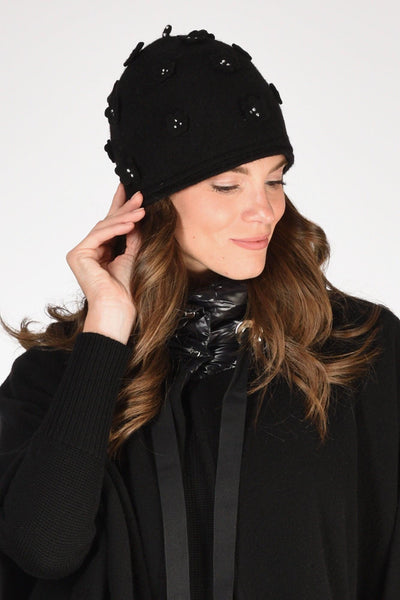 Cappello Decorato Nero Donna