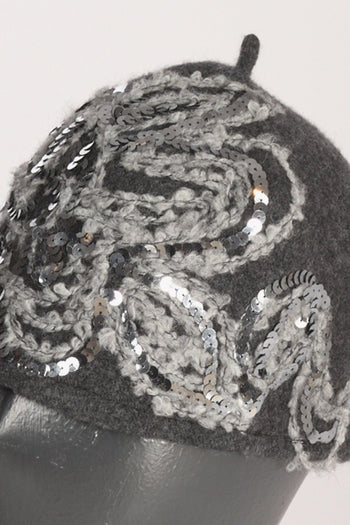 Cappello Decorato Grigio Donna - 3