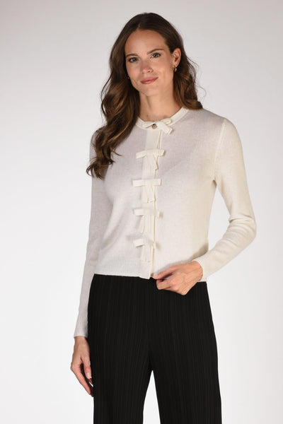Maglia Cardigan Bianco Naturale Donna