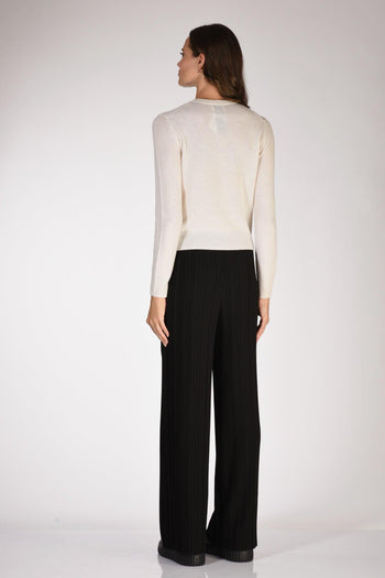 Maglia Cardigan Bianco Naturale Donna - 5