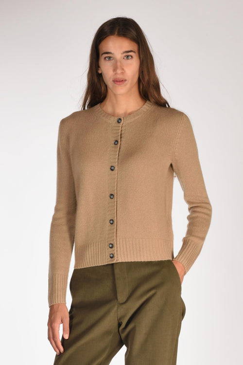 Maglia Cardigan Beige Scuro Donna