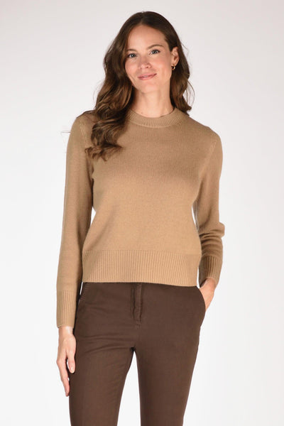 Maglia Girocollo Beige Scuro Donna