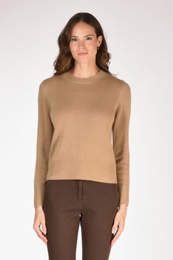 Maglia Girocollo Beige Scuro Donna - 2
