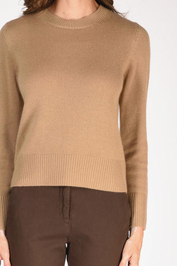 Maglia Girocollo Beige Scuro Donna - 3