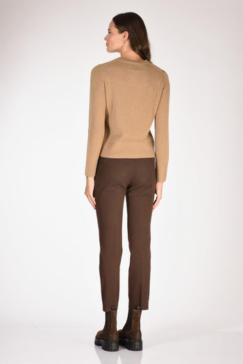 Maglia Girocollo Beige Scuro Donna - 5