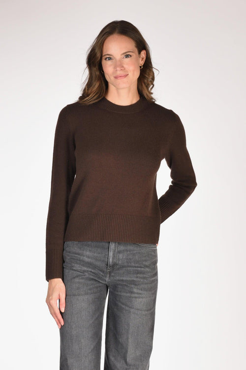 Maglia Girocollo Marrone Donna
