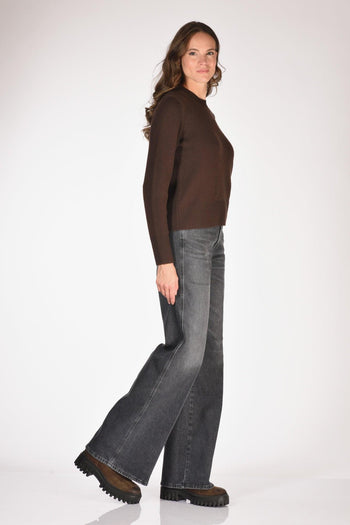 Maglia Girocollo Marrone Donna - 4