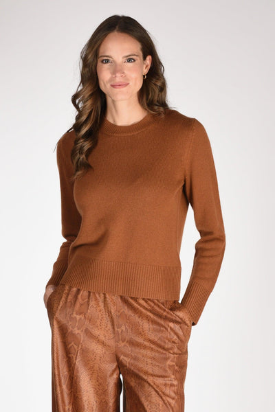 Maglia Girocollo Marrone Chiaro Donna