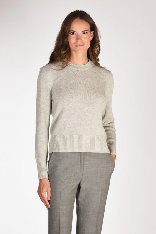 Maglia Girocollo Grigio Chiaro Donna