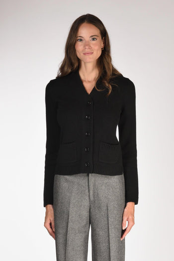 Maglia Cardigan Nero Donna - 2