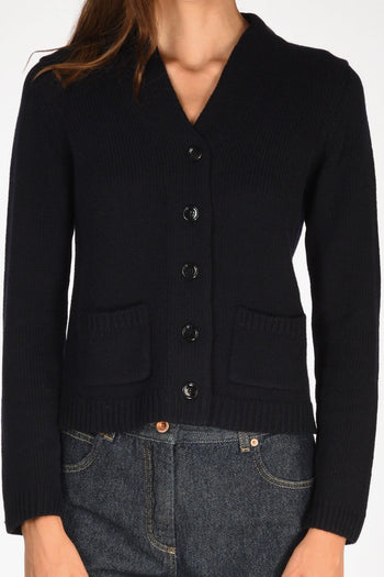 Maglia Cardigan Blu Donna - 3
