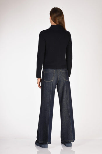 Maglia Cardigan Blu Donna - 5