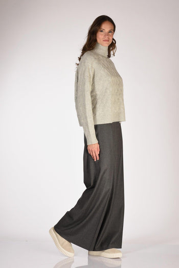 Maglia Lupetto Grigio Chiaro Donna - 4