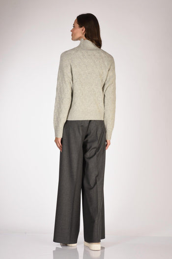 Maglia Lupetto Grigio Chiaro Donna - 5