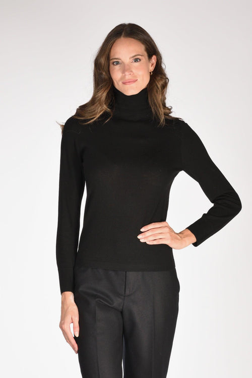 Maglia Collo Alto Nero Donna