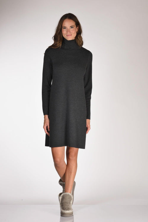 Abito In Maglia Grigio Scuro Donna