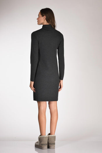 Abito In Maglia Grigio Scuro Donna - 5