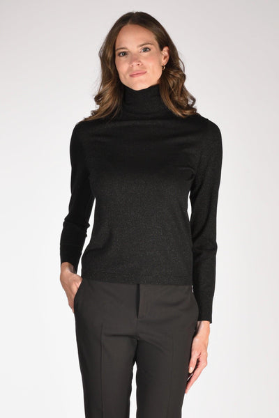 Maglia Collo Alto Nero Donna