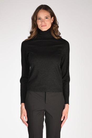 Maglia Collo Alto Nero Donna - 2