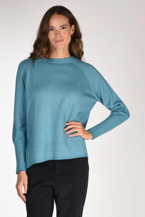 Maglia Girocollo Azzurro Donna