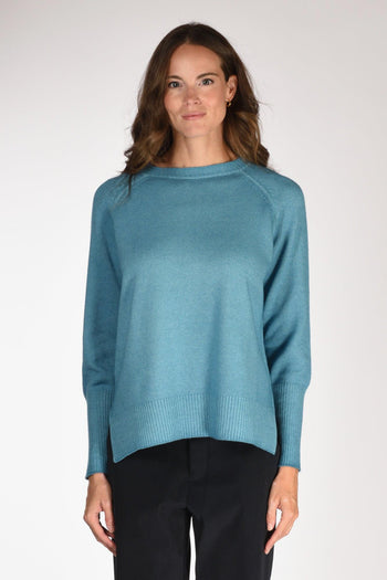 Maglia Girocollo Azzurro Donna - 2