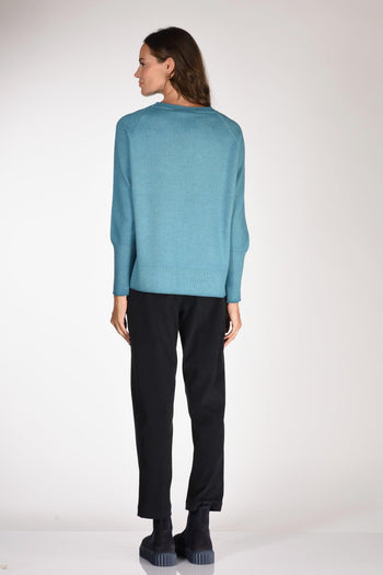 Maglia Girocollo Azzurro Donna - 5