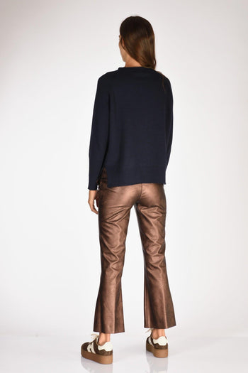 Maglia Girocollo Blu Donna - 5