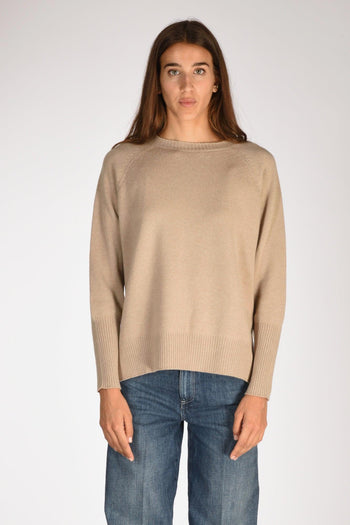 Maglia Girocollo Beige Donna - 2