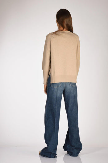 Maglia Girocollo Beige Donna - 5