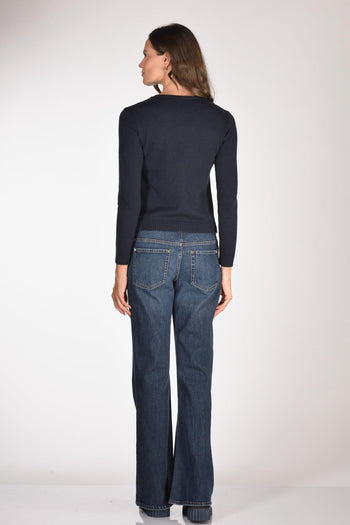 Maglia Cardigan Blu Donna - 5