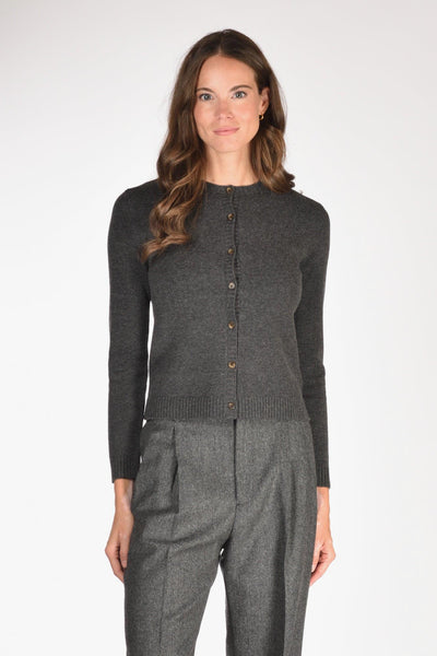 Maglia Cardigan Grigio Scuro Donna