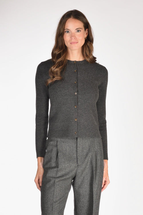 Maglia Cardigan Grigio Scuro Donna