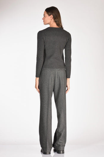 Maglia Cardigan Grigio Scuro Donna - 5