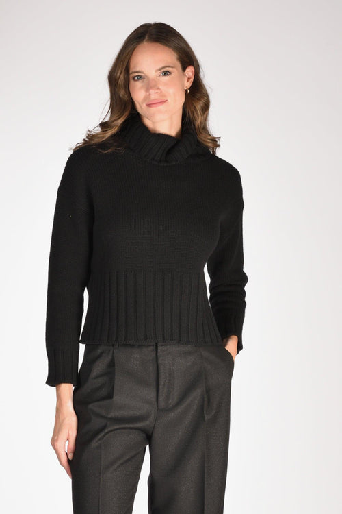 Maglia Collo Alto Nero Donna