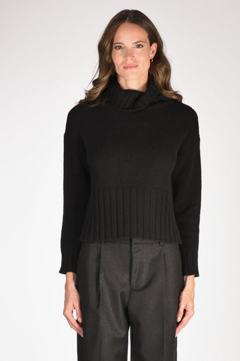 Maglia Collo Alto Nero Donna - 2