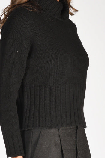 Maglia Collo Alto Nero Donna - 3