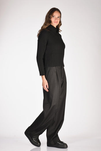 Maglia Collo Alto Nero Donna - 4