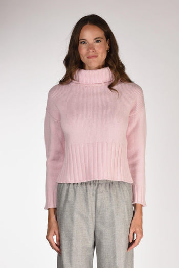 Maglia Collo Alto Rosa Donna - 2