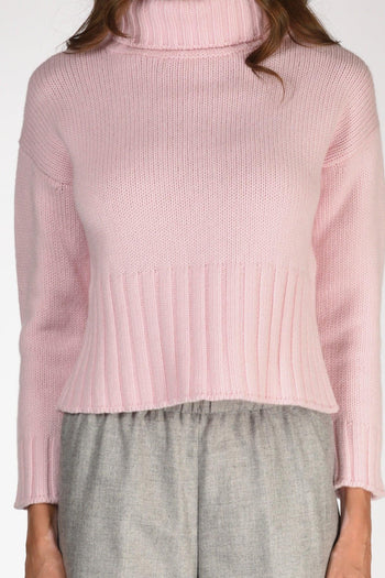 Maglia Collo Alto Rosa Donna - 3
