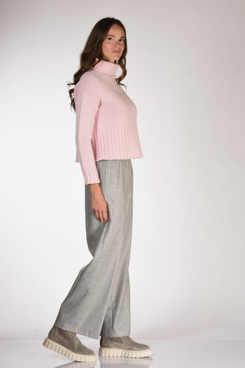 Maglia Collo Alto Rosa Donna - 4