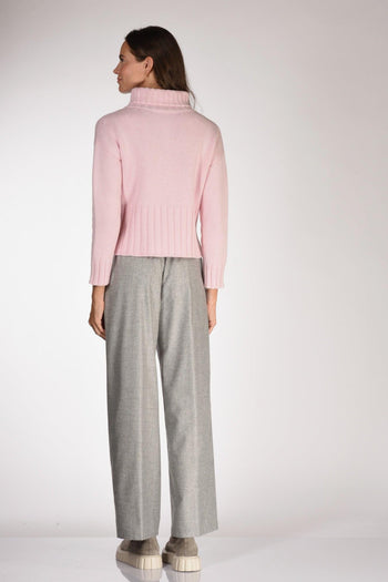 Maglia Collo Alto Rosa Donna - 5