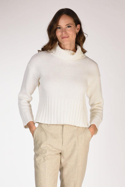 Maglia Collo Alto Bianco Donna