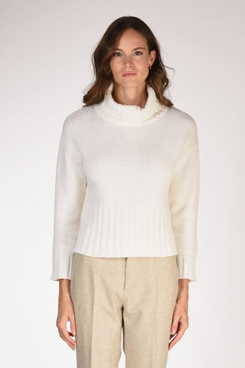 Maglia Collo Alto Bianco Donna - 2