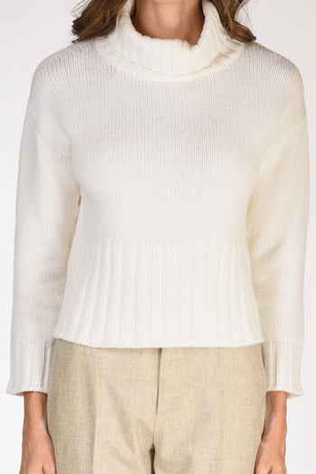 Maglia Collo Alto Bianco Donna - 3